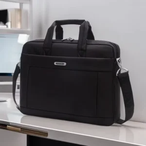 Men’s Waterproof Nylon Laptop Briefcase Large Capacity Soft Crossbody Bag for Work and School