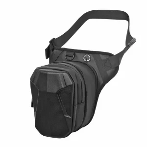 Men’s Waterproof Oblique Backpack Expandable Fuel Tank Leg Bag Waist Bag for Motorcyclist Rider Motorcycle Luggage Saddlebags