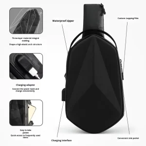 Men’s Waterproof Oxford Crossbody Bag Trendy Sports Car Design Large Capacity Outdoor Anti-Theft Logo Shoulder Bag