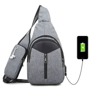 Men’s Waterproof Oxford Leisure Travel Mini Sling Cross Body Chest Bag All Seasons
