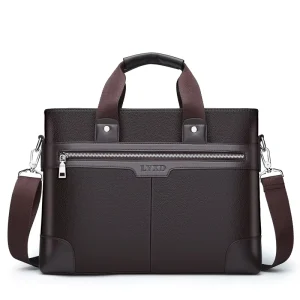 Men’s Waterproof PU Leather Backpack Single Shoulder Rivet Crossbody Bag with Business Casual Briefcase Design