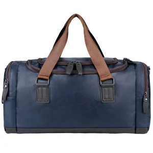 Men’s Waterproof PU Leather Travel Duffel Bag Big Size Weekender Gym Sport Bag Zipper Closure Vintage Fashionable Spot Goods
