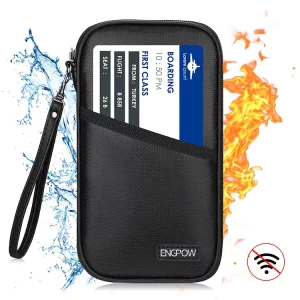 Men’s Waterproof Passport Wallet Card Holder with Coin Pocket Clutch Passport Cover ID Credit Card Holder RFID
