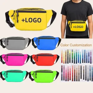 Men’s Waterproof Polyester Waist Bag Crossbody Sports Fanny Pack Sling Bag for Running Accessories