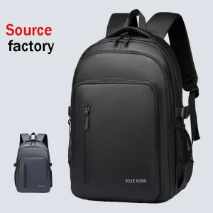 Men’s Waterproof Portable Business Casual Hand Computer Backpack Arcuate Shoulder Strap Zipper Oxford 20-37L