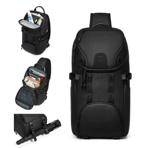 Men’s Waterproof Shoulder Bag with Dry Wet Separation USB Charging Port Large Capacity Wear-resistant Bag