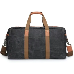 Men’s Waterproof Vintage Waxed Canvas Duffel Bag Stylish Vintage inspired Travel Accessory