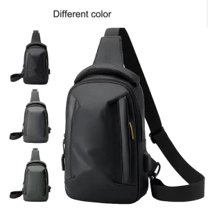 Men’s Waterproof Zipper Closure Casual Waist Bag Multifunctional Travel Storage with Shoulder Chest Options
