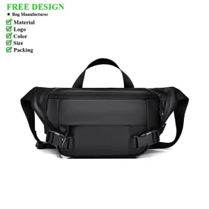 Men’s Waterproof and Wear-Resistant Multifunctional Chest Bag Simple Waist Bag Single Shoulder Bag