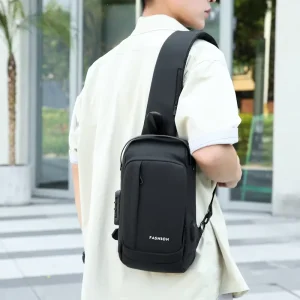 Men’s Winter Chest Bag Anti-theft Password Lock Crossbody Single-shoulder Casual Commuting Waterproof Super Lightweight