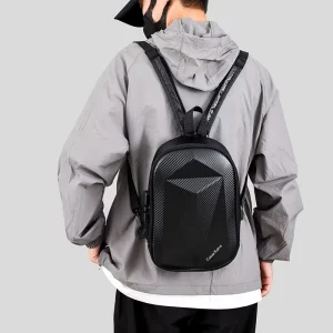 Men’s Women’s Anti Theft Waterproof PU Backpack Messenger Bags High Capacity USB Stylish Password Locked