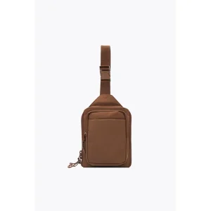 Men’s Women’s Eco Friendly Sport Crossbody Sling Bag Nylon Chest Fanny Pack Zipper Water Resistant Phone Holder