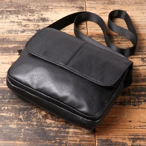 Men’s Women’s Genuine Leather Urban Simplicity Crossbody Shoulder Bag Large Capacity iPad Friendly
