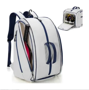 Men’s Women’s Pickleball Backpack Water Resistant Polyester 30 40L Capacity Shoe Compartment Adjustable Straps Custom Option Gym