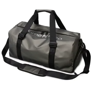Men’s Women’s Waterproof Gym Sports Travel Bag Fashion Zipper Closure Letter for Yoga Outdoor Football Swimming Travel