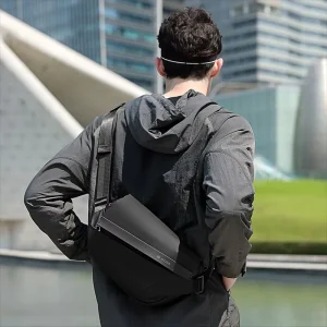Men’s Work Style Crossbody Messenger Bag Functional Cycling Multi function Sports Single shoulder Lightweight Backpack Genuine