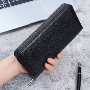Men’s Zipper Wallet Large Capacity PU Clutch Handbag Phone Bag Business Casual Card Slot Portable Daily Matching Model 821 China
