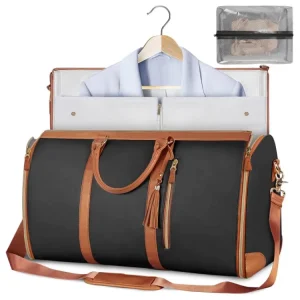 Men’s and Women’s Foldable Suit Travel Bag Multi-Functional Storage Bag Large Capacity Large Size PU Handheld Luggage Bag