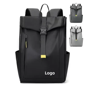 Men’s and Women’s Waterproof PU Roll Top Daypack Casual Sports and Travel Laptop Backpack for College and Outdoor Use