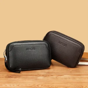 Metal Password Lock Large Capacity Business Soft Pu Leather Men’s Messenger Clutches Bag