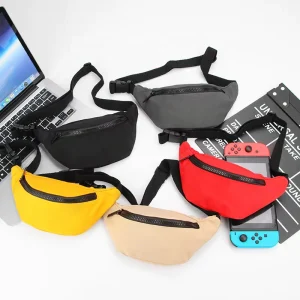 Mini Polyester Fanny Pack Waist Belt Bag Adjustable Strap Casual Crossbody Hip Bum Pouch Lightweight Travel Sports