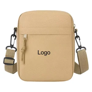 Mini Size Men’s Sling Bag Custom Logo Small Crossbody Shoulder Pouch Polyester Fashionable Sports Phone Wallet Organizer for