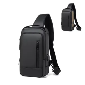 Minimalist Fashion Lightweight Waterproof Zipper Men’s Chest Bag Durable Multiple Layers Office Business Summer Work Shoulder