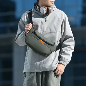 Minimalist Lightweight Chest Bag for Men Portable Business Sling Purse for Commute and Motorbike
