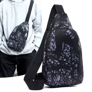 Minimalist Men’s Oxford Cloth Chest Bag Casual Sports Cycling Crossbody Sling Shoulder Bag for Daily Outdoor
