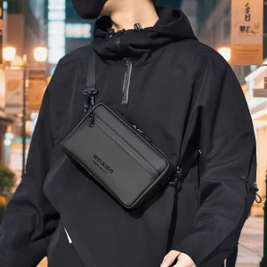 Minimalist Men’s Shoulder Bag Casual With Adjustable Strap Oxford Material Wear-Resistant Crossbody Bag for Business