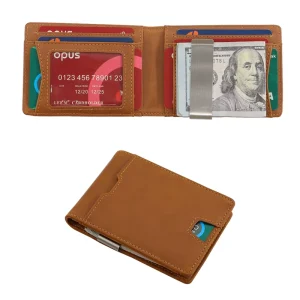 Minimalist Men’s Wallet Leather Money Clip RFID Blocking Clip Wallet Leather Money Clip