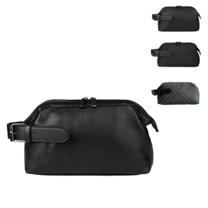 Minimalist Style Men’s PU Leather Zipper Closure Summer Fashion Business Casual Clutch Handbag Portable Gift