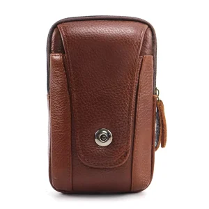 Mobile Phone Bag Cases Multifunctional Men’s Wallet Leather Phone Waist Bag