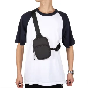 Mobile Phone Bag Men’s Women’s Single Shoulder Crossbody Chest Bag Outdoor Casual Zipper Closure Cross Border Trend Sports