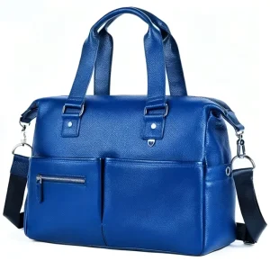 Multi Compartments Travel Duffel Bag with Durable Leather Handle Standard Size Sports Bag for Men Business and Casual Use