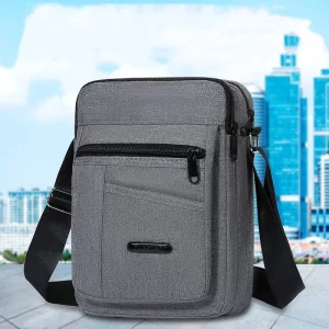 Multi Function Men’s Messenger Bag Oxford Fabric Durable Lightweight Zipper Closure Fashion Shoulder Storage for All Seasons