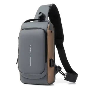 Multi Functional Anti Theft Shoulder Bag With Password Lock Multi Layer Messenger Bag for Men