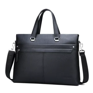 Multi Functional Crossbody Waterproof Cowhide Leather Large Capacity Layered Storage Business Commuting Leisure Messenger Bag