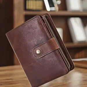 Multi Functional Genuine Leather Men’s Wallet and Hand Held Bag Made of Cowhide RFID BLOCKING Wallet