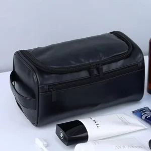 Multi Functional Waterproof Grooming Kit Leather Travel Toiletry Bag For Men Cosmetic Bag