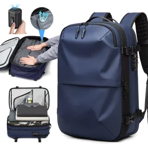 Multi function Waterproof Durable Backpack for Work TSA Lock Laptop Sleeve Men’s Compression Backpack Without Pump