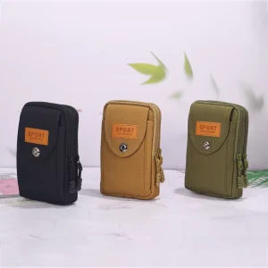 Multi functional Men’s Mobile Phone Waist Bag Site Work Portable Vertical Business Coin Purse Supply Fabric