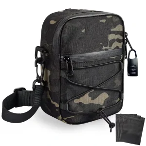 Multifunction Crossbody Smell Proof Stash Bag Combination Carbon Fiber Odor Proof Case Travel Storage Pouch Smell Proof Bag