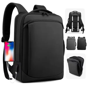 Multifunctional Cloth Men’s Backpack Double Shoulder Business Travel Zipper Waterproof Laptop Bag for Foreign