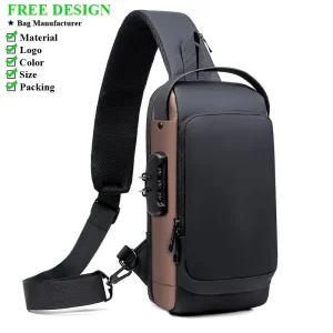 Multifunctional Combination Lock Fashion Chest Bag for Men Large Capacity Portable Crossbody and Shoulder Bag