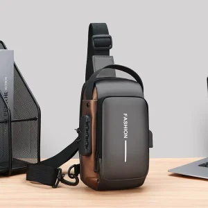 Multifunctional Durable Password Lock Stylish Men’s Chest Bag Large Capacity Portable Crossbody Shoulder Bag Daily