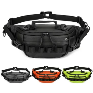 Multifunctional Fashion Tactical Chest Shoulder Crossbody Bag Zipper Closure Men’s Outdoor Hiking Sports Fanny Pack Nylon Cloth