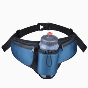 Multifunctional Marathon Running Waist Bag Zipper Closure Waterproof Outdoor Sports Water Bottle Mobile Phone Holder