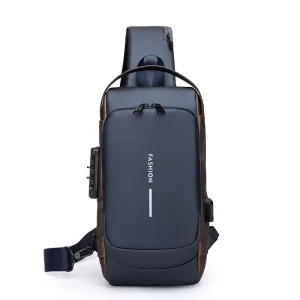 Multifunctional Men’s Crossbody Chest Shoulder Waist Bag Anti Theft Zipper Closure Nylon Waterproof Breathable Super Lightweight