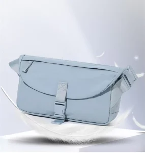 Multifunctional Men’s Outdoor Running Waist Bag Casual Polyester Chest Bag with Adjustable Waistband Zipper Closure Portable